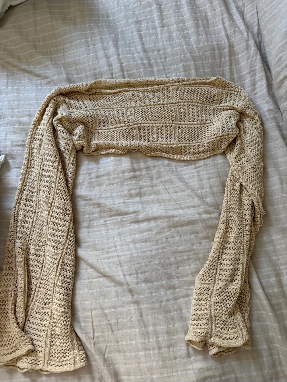 Crochet Knit Cropped top in Cream